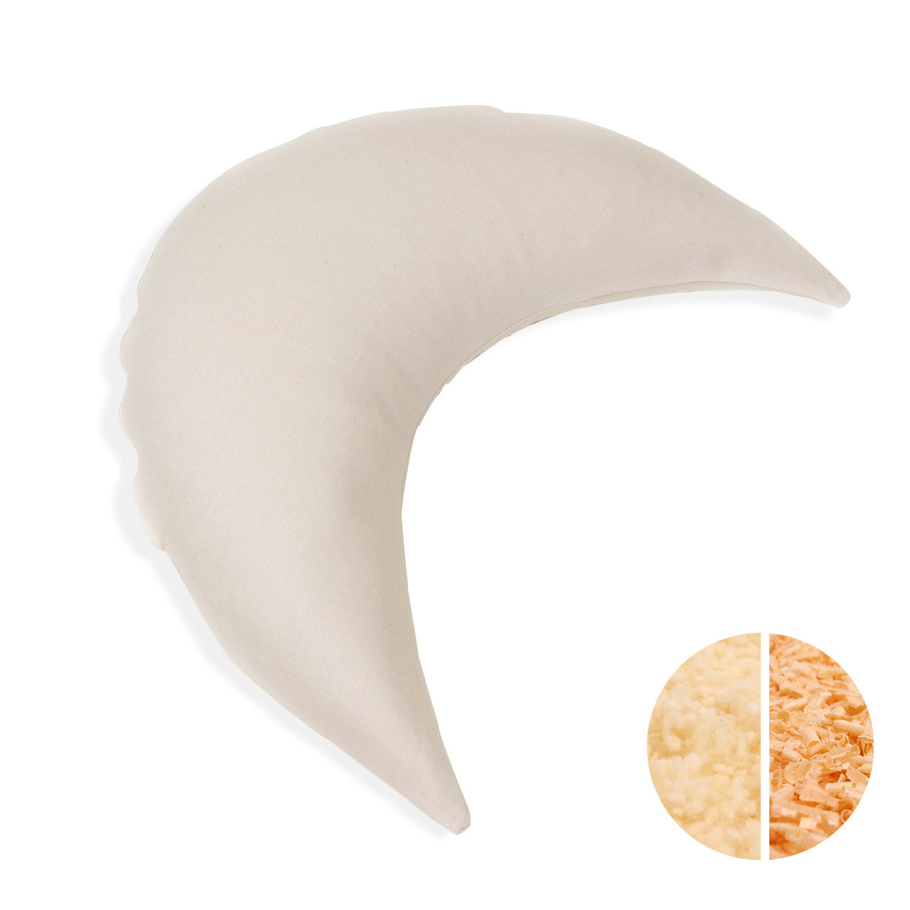 Mudis Mondkissen Stillkissen mit Bio Schafschurwoll / Zirbenholz Füllung