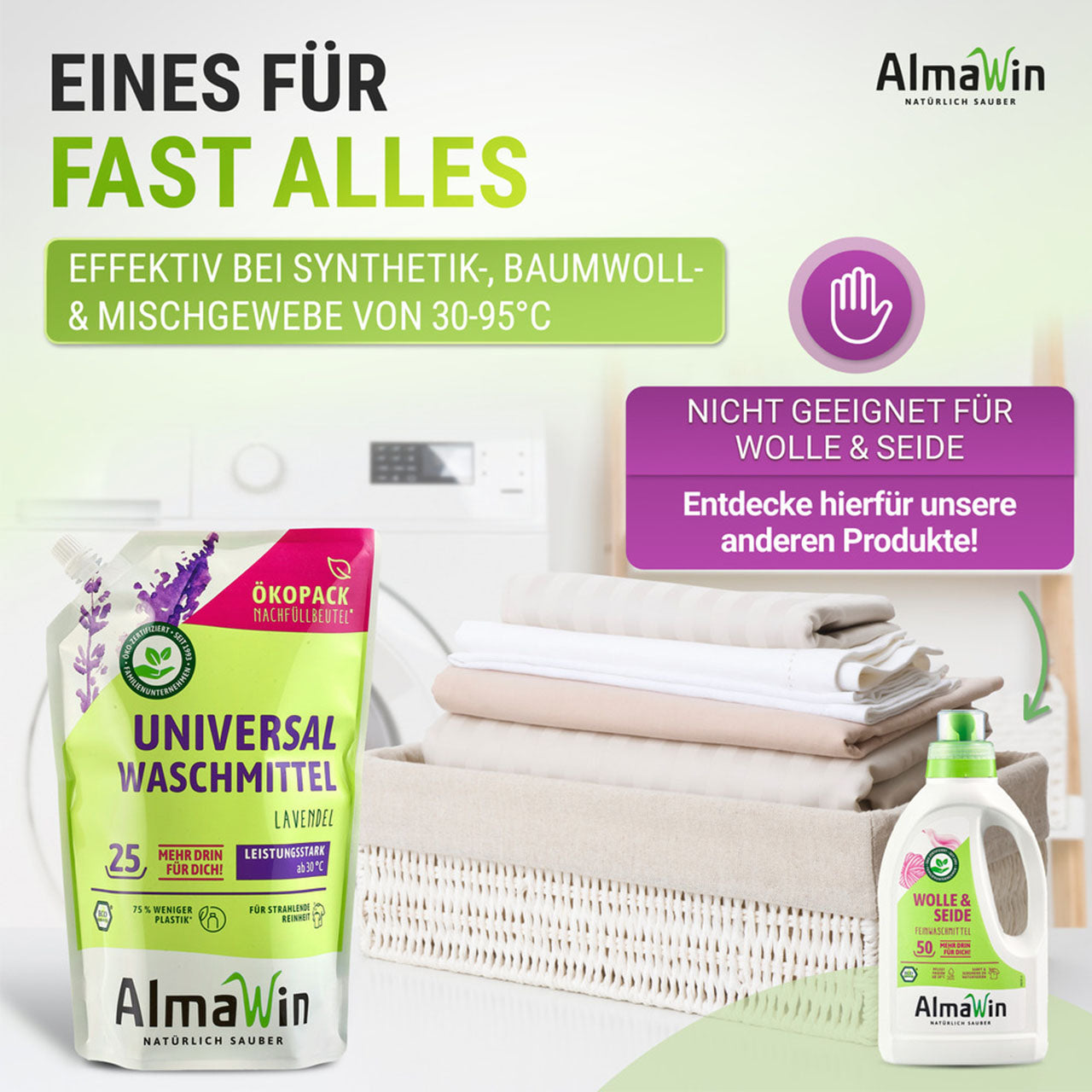 Almawin Waschmittel flüssig, im ÖKO Pack