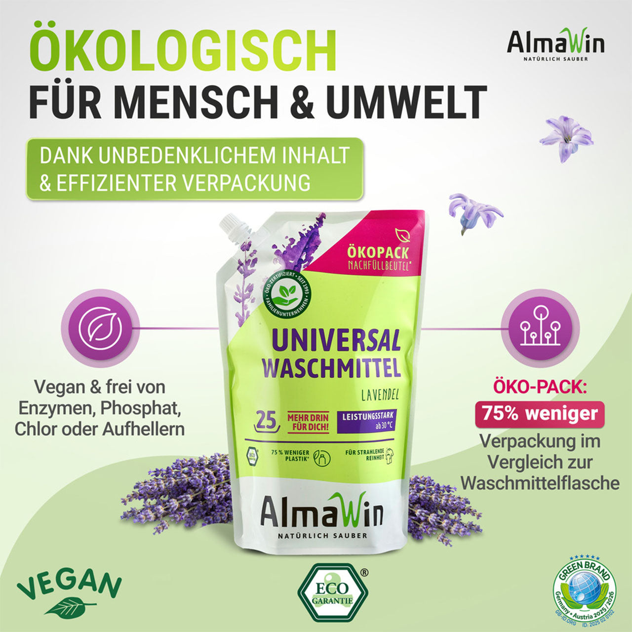 Almawin Waschmittel flüssig, im ÖKO Pack