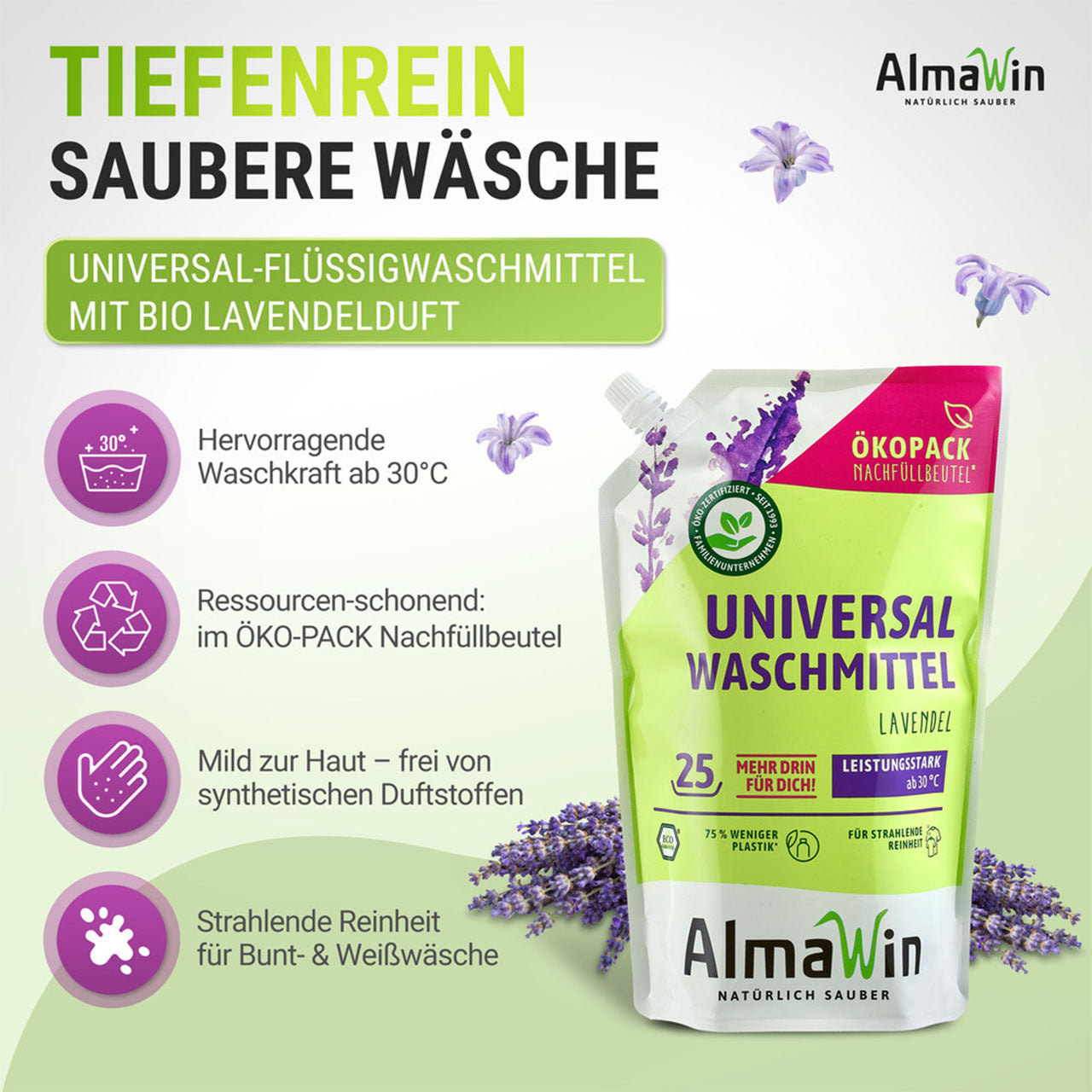 Almawin Waschmittel flüssig, im ÖKO Pack