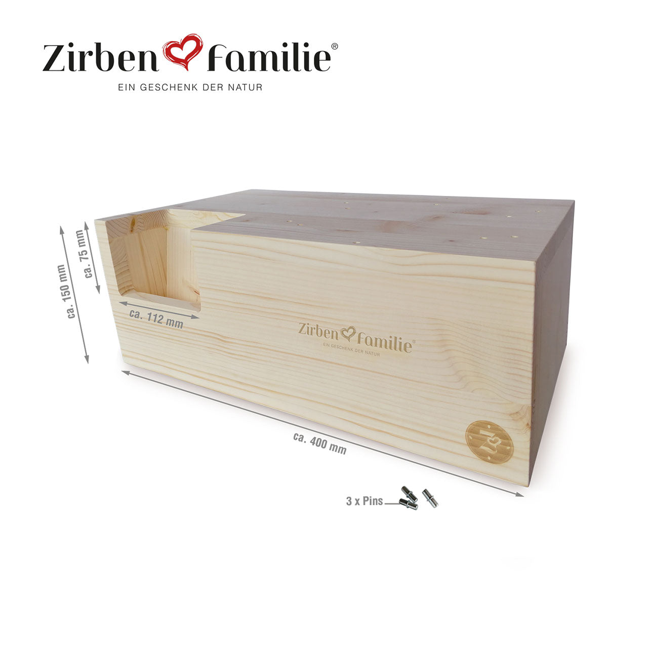 ZirbenFamilie "Glungezer Riese" Wasserbar für 9 L Wasserkaraffe