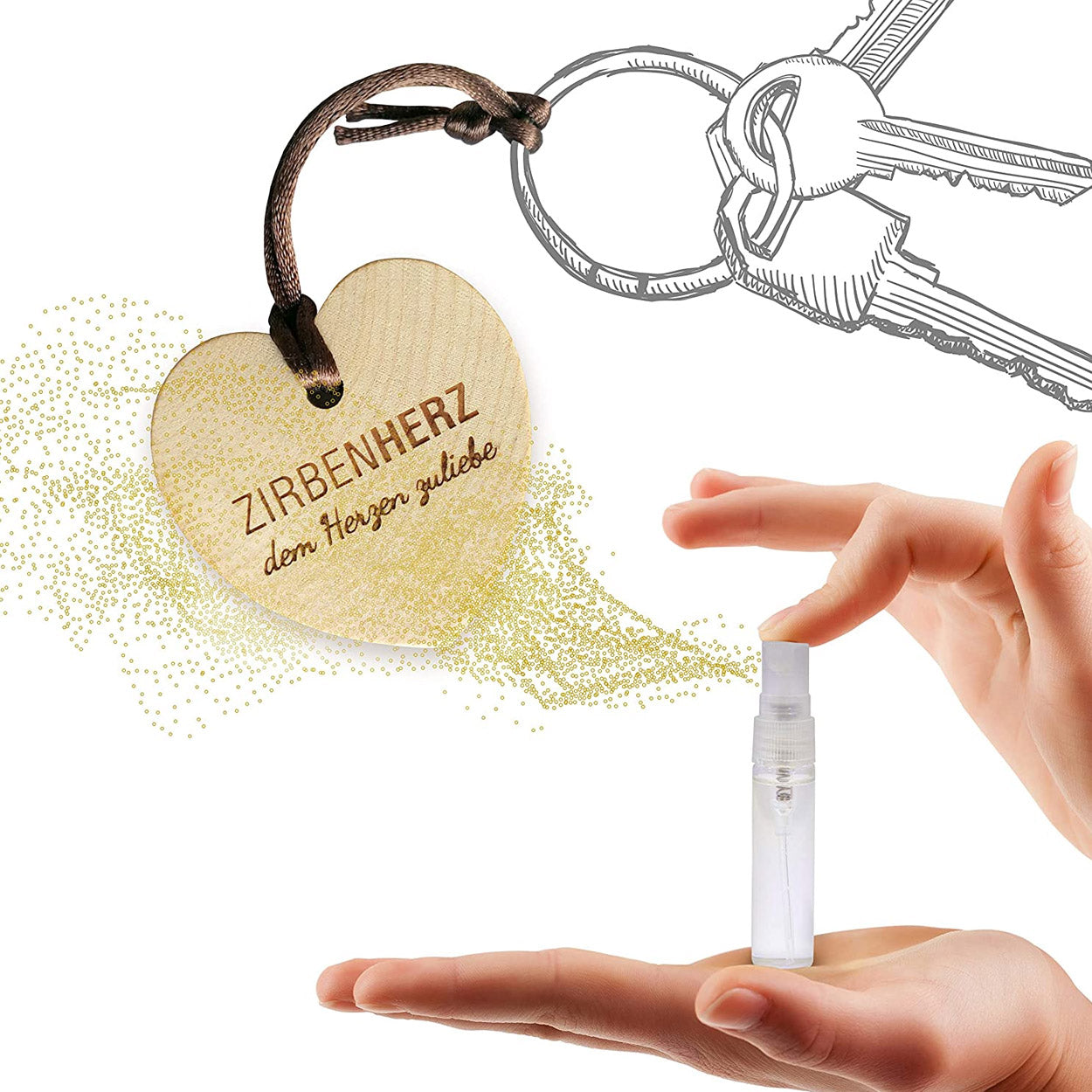 ZirbenFamilie ZirbenSpray & ZirbenHerz-Anhänger - Set