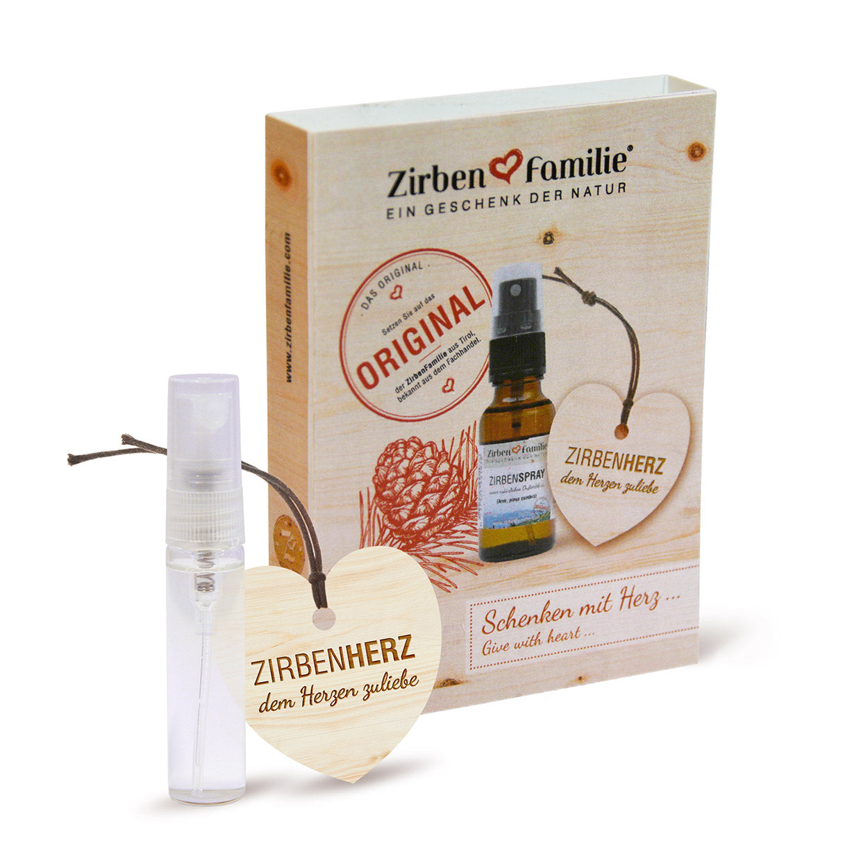 ZirbenFamilie ZirbenSpray & ZirbenHerz-Anhänger - Set
