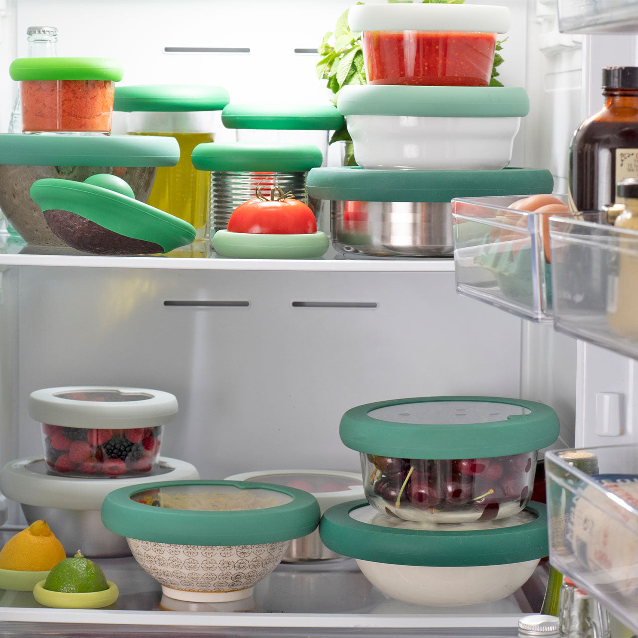 Food Huggers Frischhaltedeckel aus Glas / Silikon