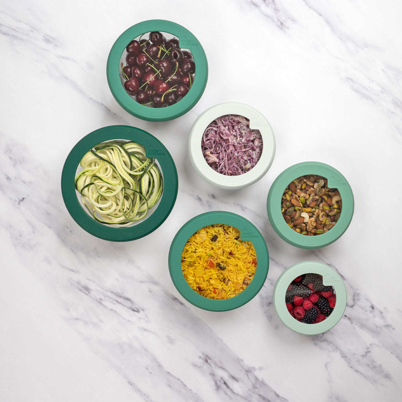 Food Huggers Frischhaltedeckel aus Glas / Silikon