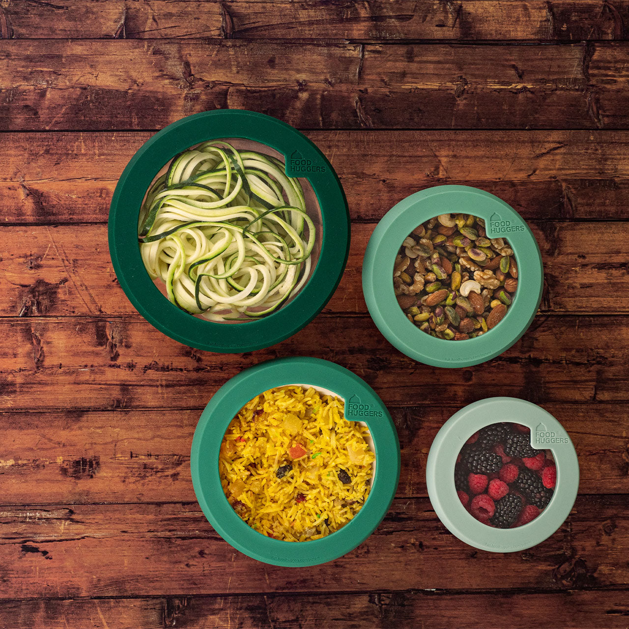 Food Huggers Frischhaltedeckel aus Glas / Silikon