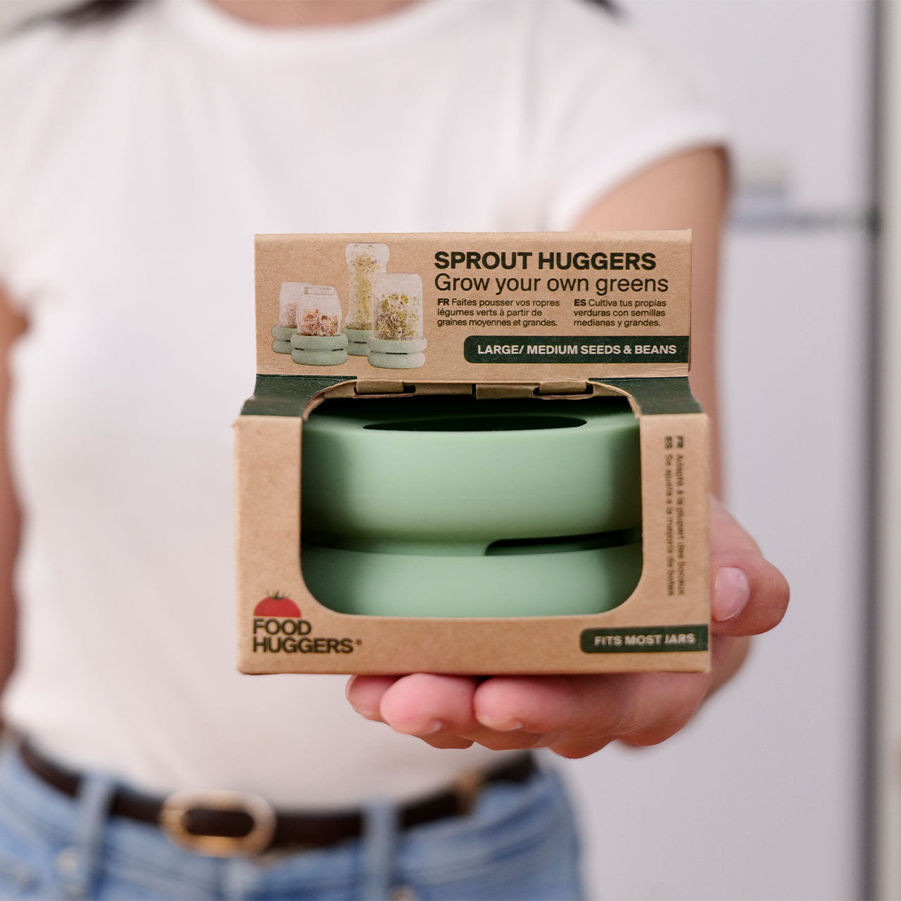 Food Huggers Sprout Huggers Sprossendeckel Set aus Silikon für Gläser