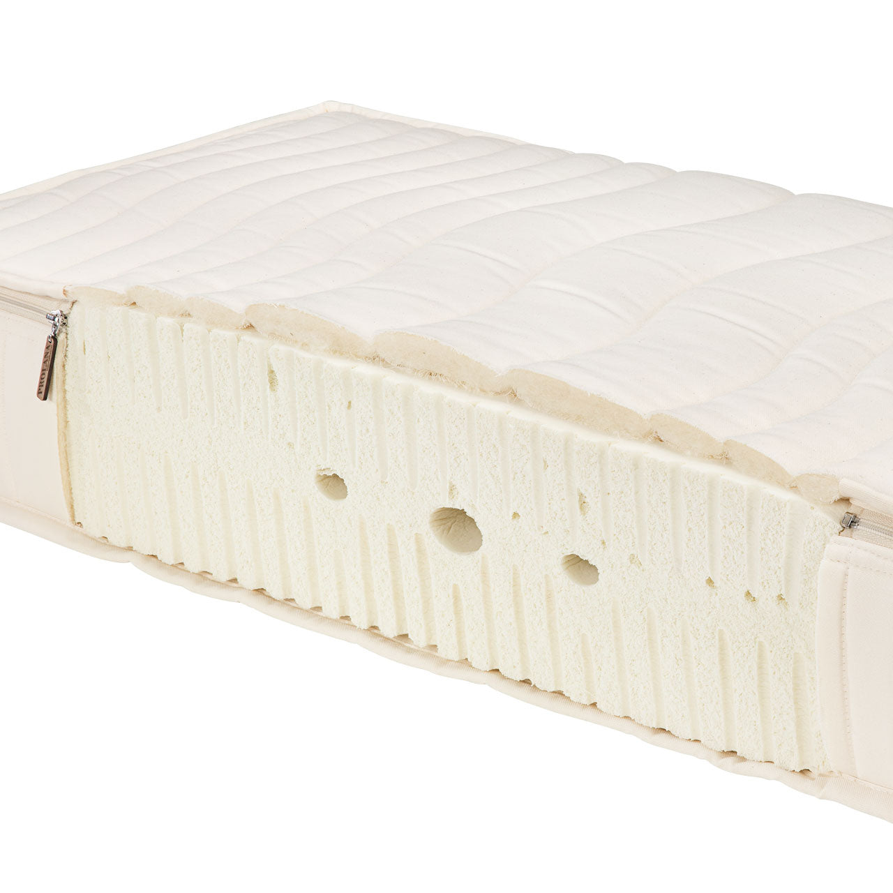 Prolana Schlaf-Line SEHR WEICH Naturlatex Öko Matratze mit Bio Baumwolle / Schurwolle Bezug