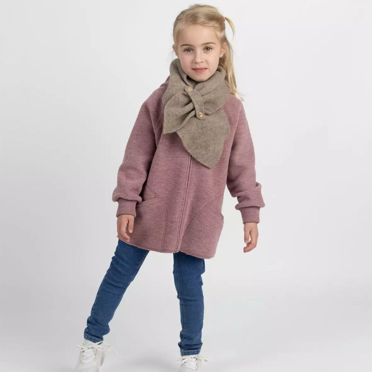 Engel Baby Jacke mit Kapuze und Reißverschluss aus Merinoschurwolle/Wollwalk