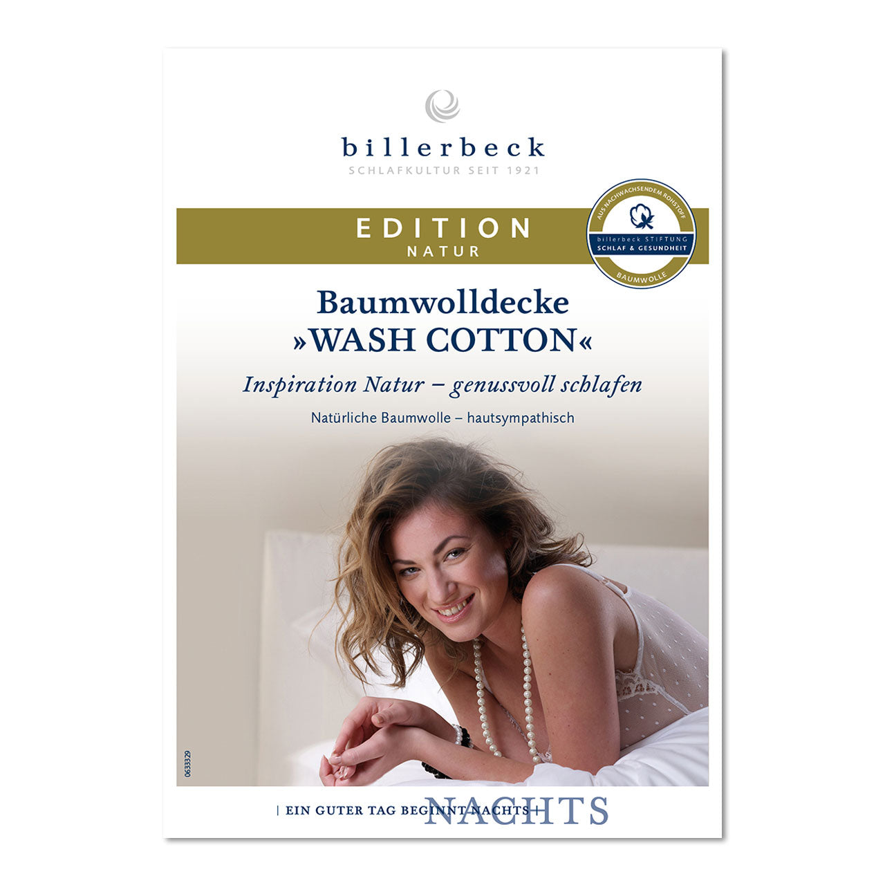 Billerbeck Wash Cotton Superlight Frühjahr/Sommer-Bettdecke mit Baumwolle-Füllung