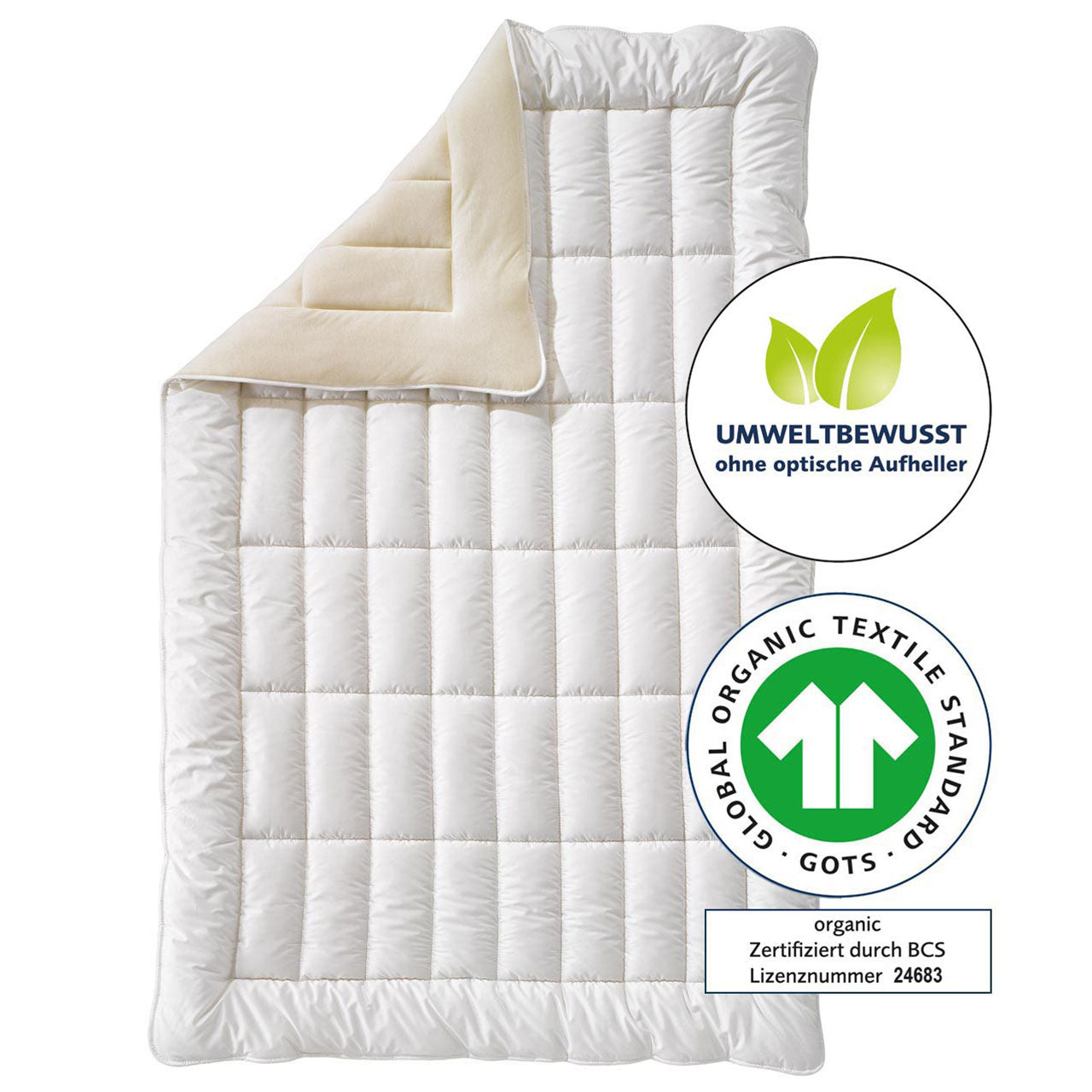 Billerbeck COSIDORM® Nature Superlight Frühjahr/Sommer-Bettdecke mit Schafschurwolle-Füllung