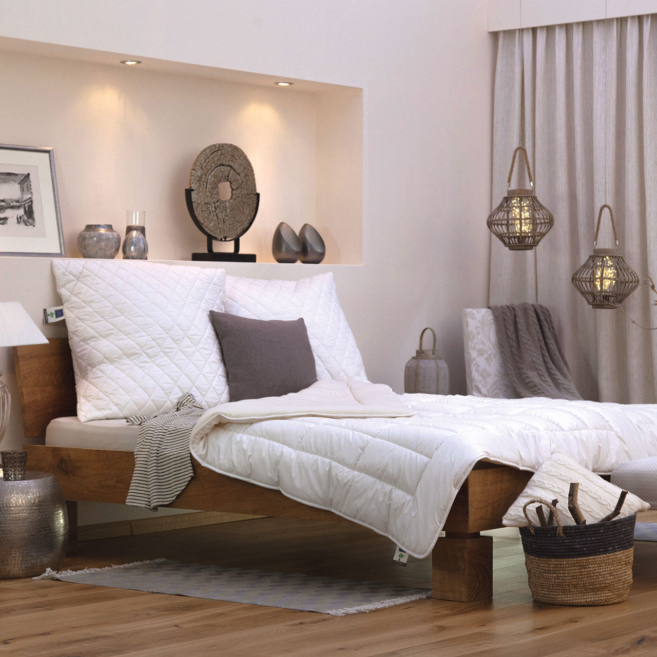 Billerbeck COSIDORM® Nature Duo Herbst/Winter-Bettdecke mit Schafschurwolle-Füllung