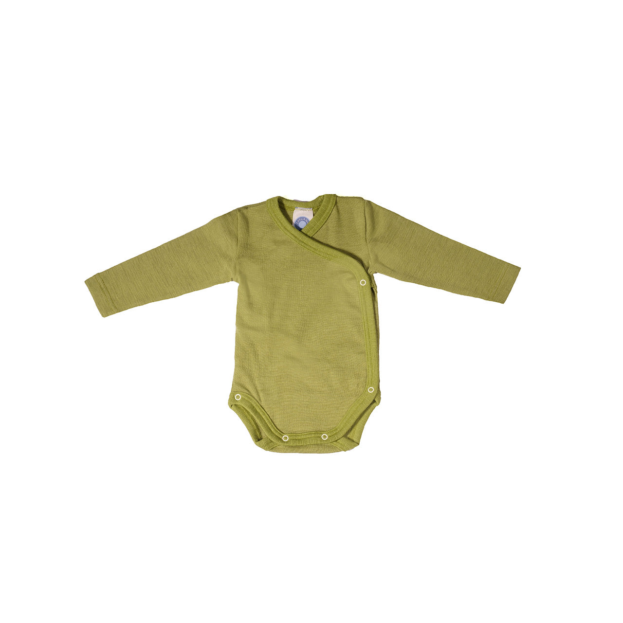 Cosilana Langarm Baby-Wickelbody aus Bio Wolle / Seide