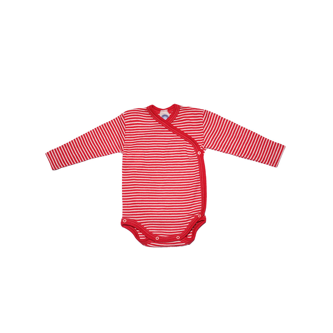 Cosilana Langarm Baby-Wickelbody aus Bio Wolle / Seide