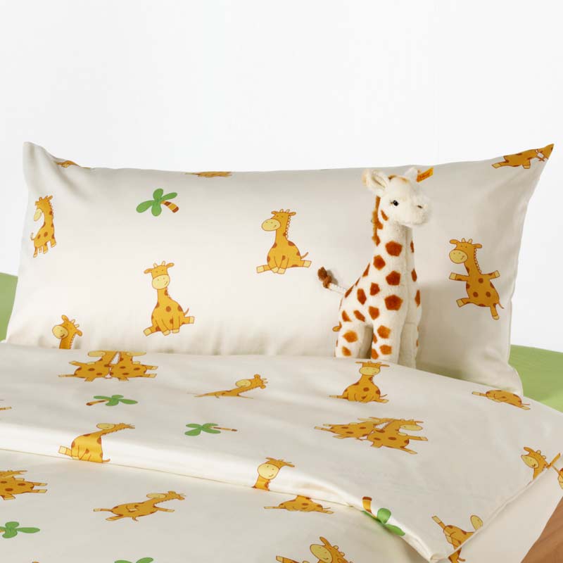 Cotonea Satin-Kissenbezug Giraffe