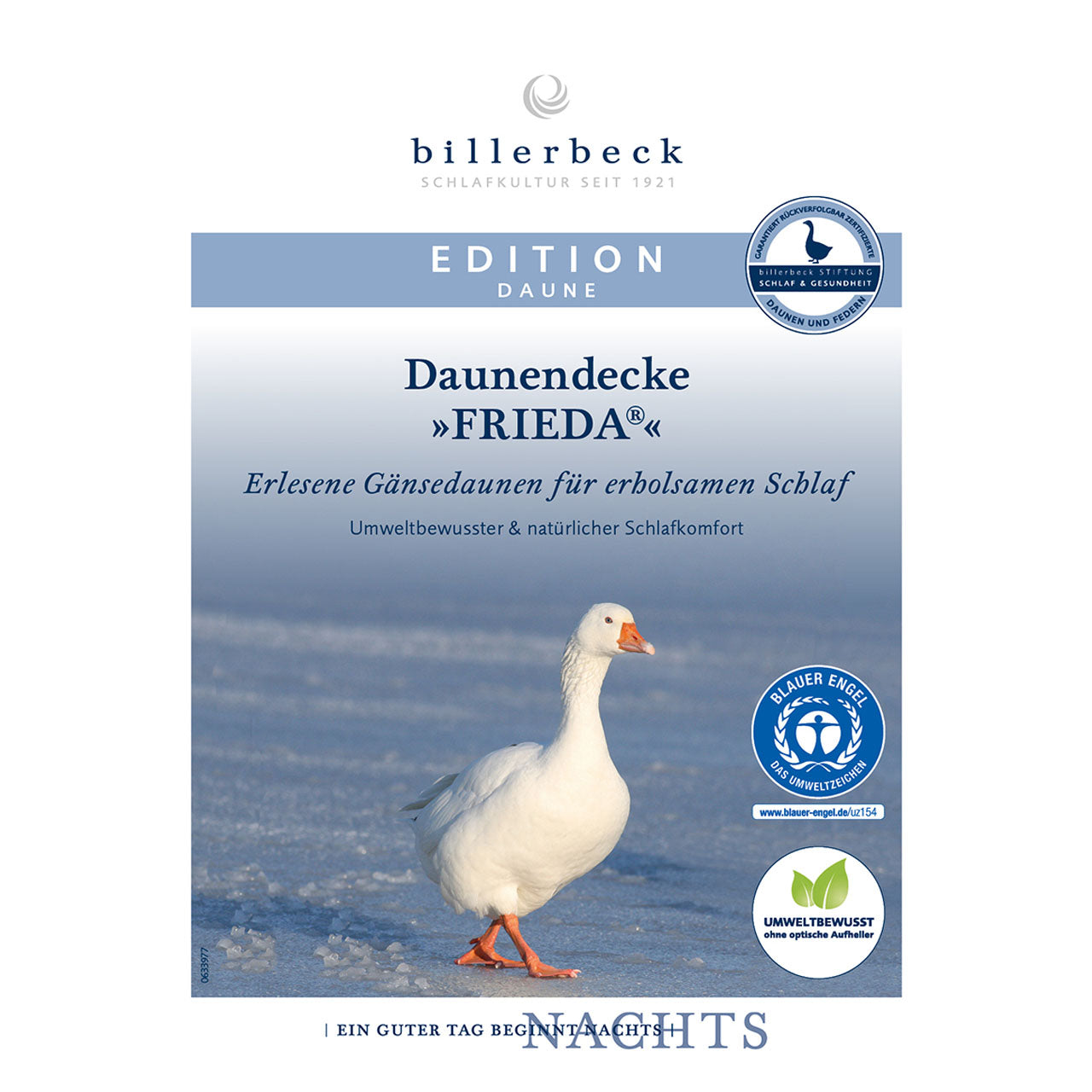 Billerbeck FRIEDA® Mono Ganzjahresdecke mit Gänsedaunen-Füllung