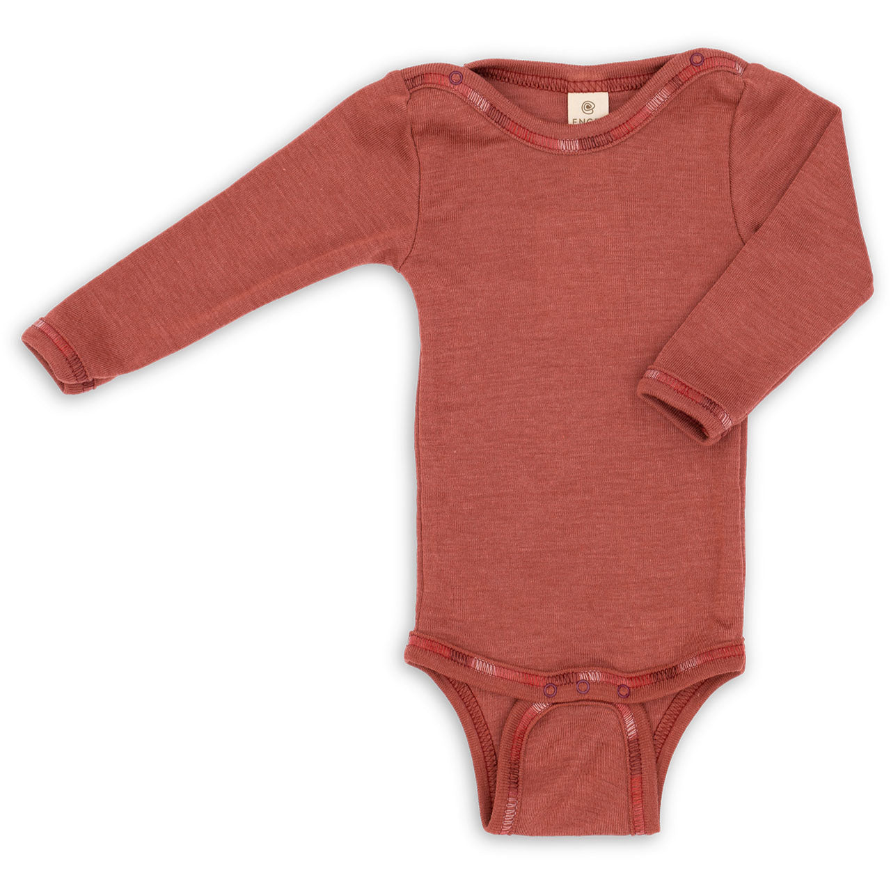 Engel Baby Langarm-Body mit Druckverschluss aus Wolle / Seide