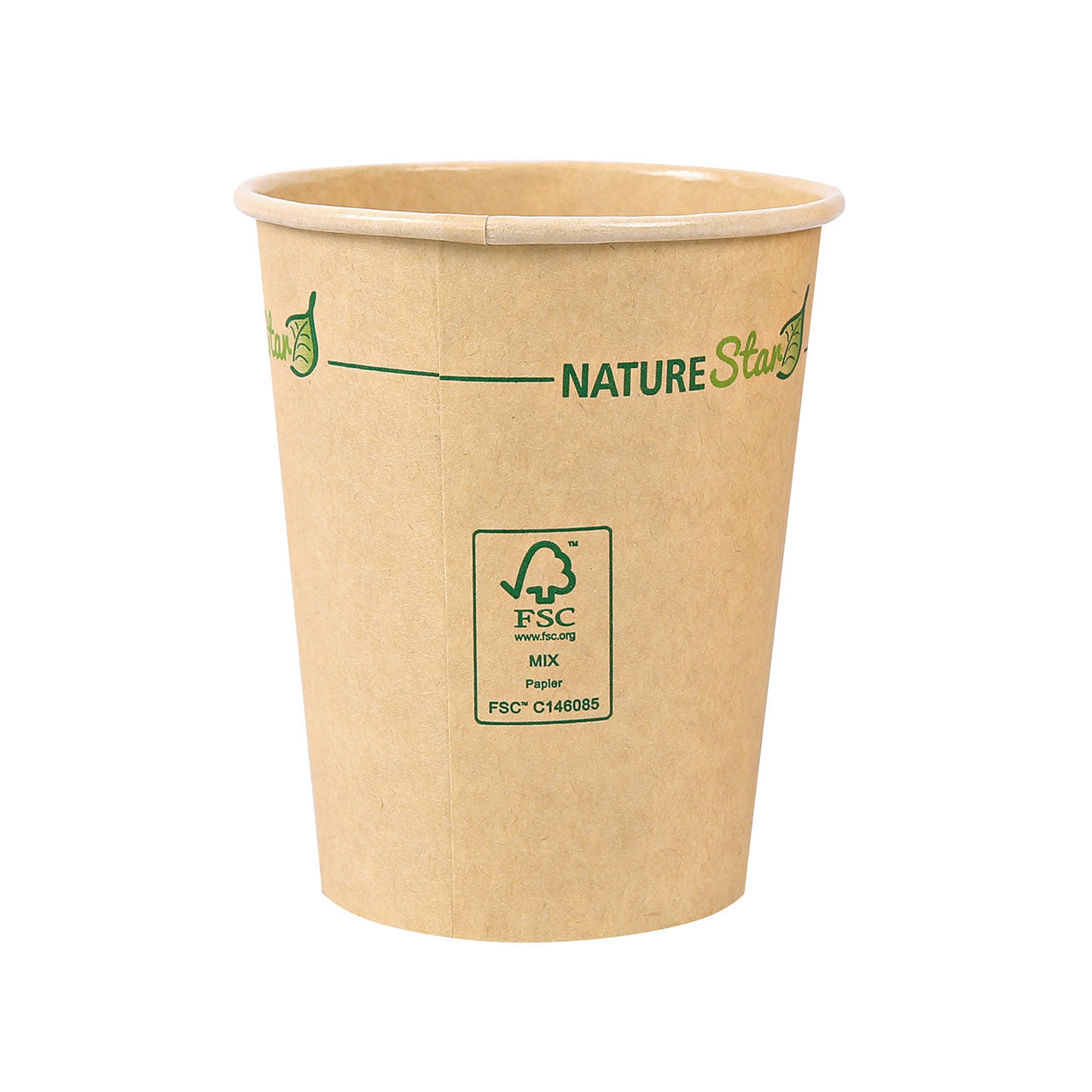 Nature Star Mocca Einweg Papierbecher 50 Stück