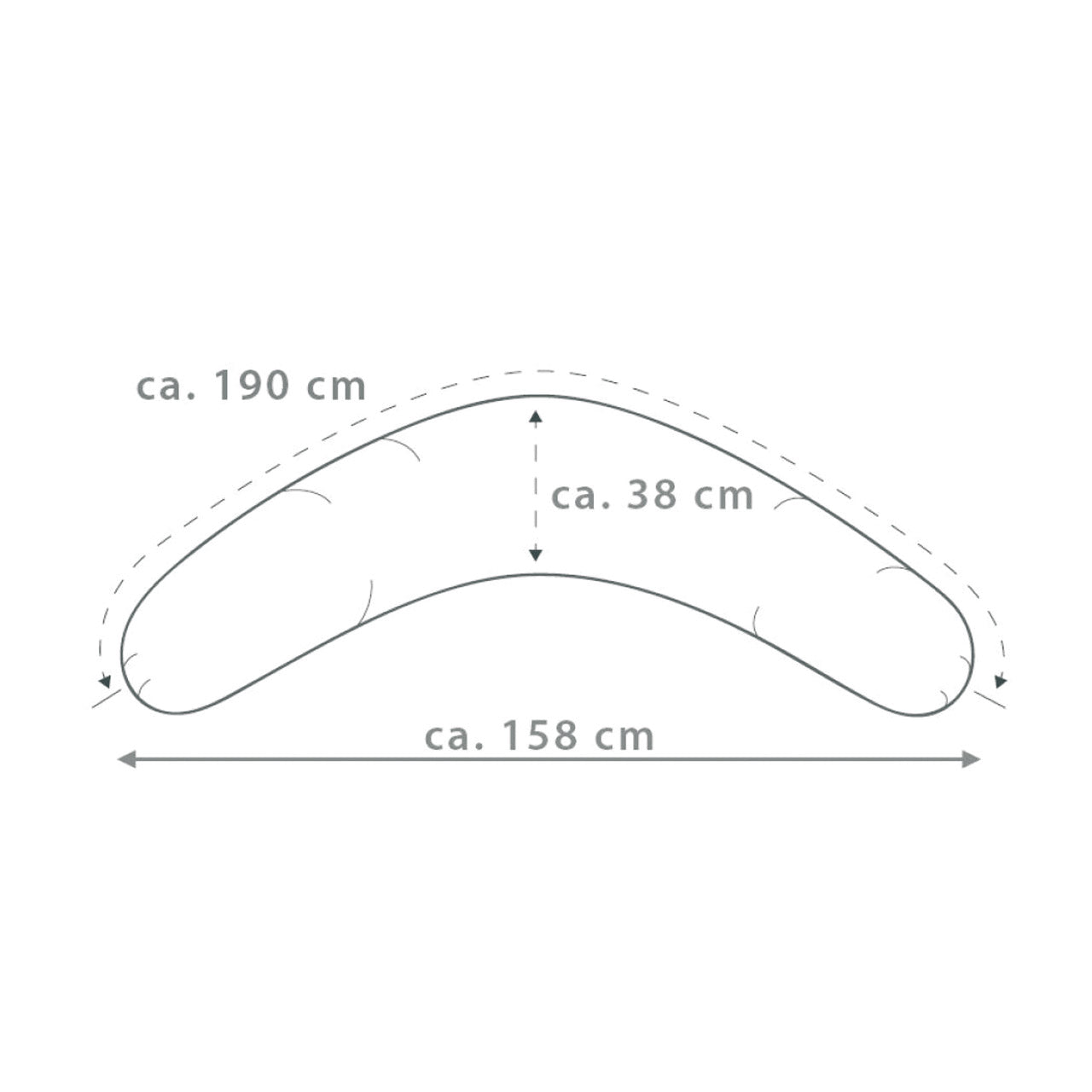 Theraline Stillkissen mit EPS-Mikroperlen Füllung 190 x 40 cm